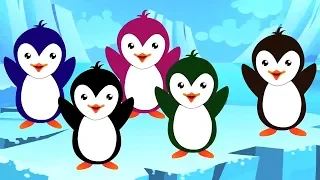 пять маленький пингвин | забавный маленький пингвин | детские рифмы | Five Little Penguins