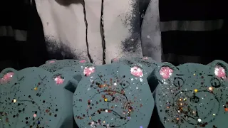 ASMR floral foam Teddy bears crushing (notalking)