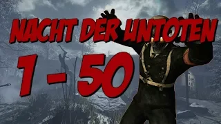 Nacht Der Untoten rounds 1-50 full gameplay + setup- World At War Zombies