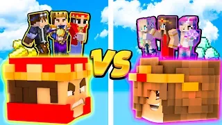 KRÓLOWE DIAMENTÓW vs KRÓLOWIE ZŁOTA! - 3 DZIEWCZYNY vs 3 CHŁOPAKI - HEAD WARS MINECRAFT