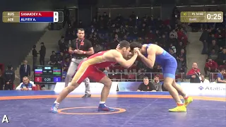 Qual. FS - 74 kg: A. ALIYEV (AZE) df. A. SANAKOEV (RUS), 4-3