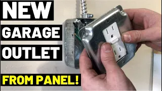 New Garage Outlet From Panel--VERY DETAILED! (New Circuit / GFCI / Breaker Box / FULL INSTALL!)