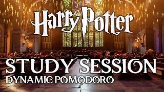 STUDY SESSION AT HOGWARTS📜🪶 Harry Potter Pomodoro ASMR + MUSIC | Great Hall, Library Pomodoro Timer