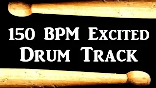 Excited Rock Drum Track - 150 BPM - 4/4 Drum Tracks for Bass Guitar, Instrumental Drum Beats 🥁 387