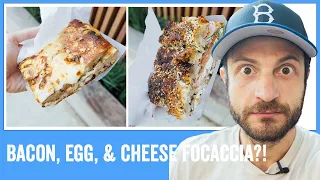 Bacon Egg & Cheese Focaccia! Best Bakery in NYC?! | Jeremy Jacobowitz