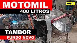 Fabricação de Fundo de Tambor Betoneira Motomil 400 Litros