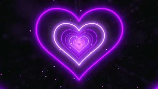 Heart Tunnel💜Purple Neon Lights Heart Background   Neon Heart Tunnel Loop #viralvideo #trending