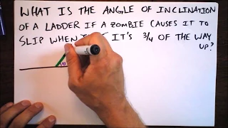 Zombie on a Ladder of Unknown Angle Worked Example | Static Equilibrium | Doc Physics
