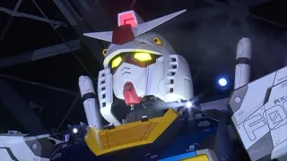 Giant robot Gundam makes first step