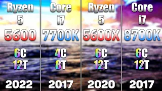 Ryzen 5 5600 vs Core i7 7700K vs Ryzen 5 5600X vs Core i7 8700K | PC Gameplay Tested