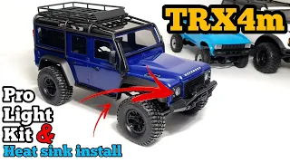 Traxxas TRX4m Defender Pro Light Kit and heatsink install.