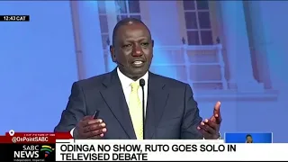 Kenyan Presidential Election | Odinga no show, Ruto goes solo in televised debate