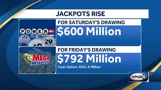 Mega Millions, Powerball jackpots each at least $600 million