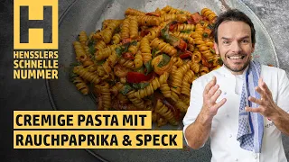 Schnelles Cremige Pasta mit Rauchpaprika und Speck Rezept von Steffen Henssler