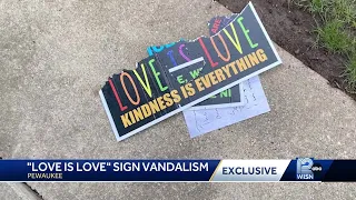 'Love is Love' yard sign ripped up in Pewaukee, hate letter found with it