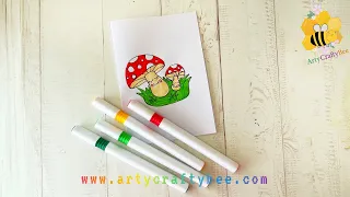 Relaxing Drawing Tutorial: How to Draw Cute Mushrooms for Mother's Day Card!