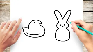 How to Draw Easter Peep Bunny Step by Step