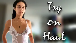 [4K] Transparent lingerie haul | See through Lingerie Try on Haul