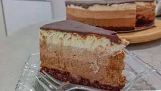 Tricolor Chocolate Mousse Cake Recipe