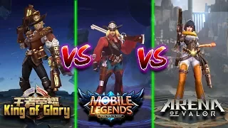 King of Glory VS Mobile Legends VS Arena of Valor