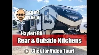 (Sold) 2019 Cougar 29RKS Rear & Outside Kitchen Opposing Slide Living Room Keystone Fifth Wheel RV