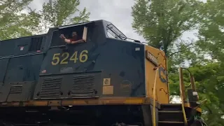 Bad weather, but GREAT crews on CSX !! Boxcar Bobby and a visit from the NYC heritage unit!