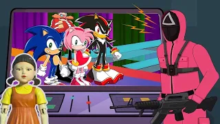 Squid Game (오징어 게임) - Glass Bridge Death, Coffin Dance playing by Sonic, Amy, Eggman, Shadow