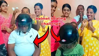 helmet beating challenge  funny game with family ll  Mita Tapan family game