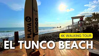 La Libertad, El Salvador 🇸🇻 - El Tunco Beach - A surf paradise 🏄 - 4K Walking Tour