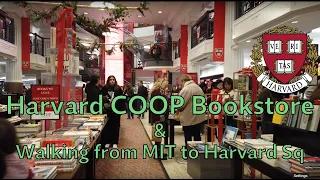 🎵🚶‍♂️ Harvard COOP Bookstore & walk from MIT to Harvard Sq, Cambridge, MA (December 2023) [4K]