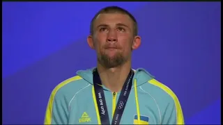 Anthem of Ukraine (2023 European Games, boxing, men's 80 kg, Oleksandr Khyzhniak)