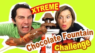 EXTREME chocolate Fountain CHALLENGE en couple - 10 INGREDIENTS TERRIBLES !