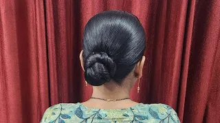 Low Twist Bun Hairstyle | Beautiful Bun On Heavy Oily Hair ||Doorway to Beauty