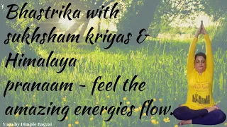 Bhastrika with sukhsham kriyas |Himalaya pranaam ~ feel the amazing energies flow | Yoga by Dimple