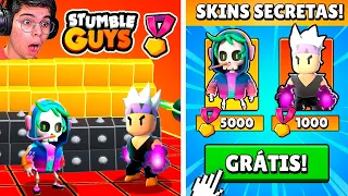 TODAS AS SKINS SECRETAS 100% GRÁTIS NO NOVO BLOCK DASH DO STUMBLE GUYS!