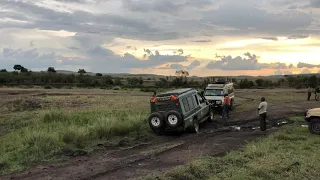 Safari Vehicle Stuck in the Mud - Masai Mara, Kenya - WheelchairTravel.org