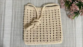 Easy DIY Crochet Mini Bag | ถักกระเป๋าใส่เครื่องสำอางค์-มือถือ ง่ายๆ #วิธีถักกระเป๋าใส่มือถือ