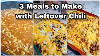 3 Completely New Meals Made from Leftover Chili | Stretching Leftovers | Dollar Tree Dinners