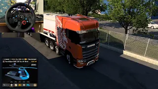 Gasoline Delivery | Frankfurt am Main to Strasbourg | Scania Truck | ETS 2 | #logitech g29 Gameplay