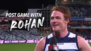 Gary Rohan speaks after his match winning goal