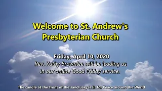 Worship Service for April 10, 2020 (Good Friday)