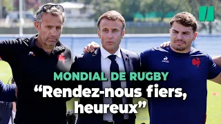Coupe du monde de rugby : Emmanuel Macron a rendu visite au XV de France