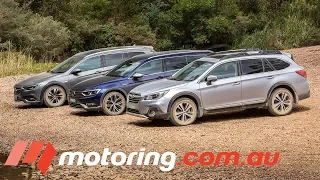 2018 Holden Commodore Tourer v Subaru Outback v Volkswagen Passat Alltrack | motoring.com.au