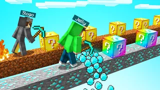 POOR vs. MILLIONAIRE Lucky Block Race! (Minecraft)