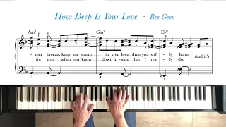 How Deep Is Your Love - Bee Gees. Piano tutorial + sheet music. Early intermediate.