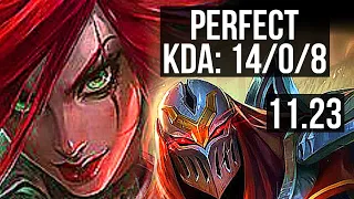 KATARINA vs ZED (MID) | 14/0/8, 3.2M mastery, Legendary | NA Diamond | 11.23