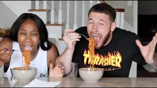 2X SPICY NUCLEAR NOODLE CHALLENGE (Impossible - Finished the WHOLE thing!)