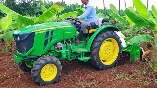 John deere 3028en 4wd Mini tractor inter cultivation performance | AES rotary tiller | Part - 2
