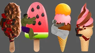 Hulk vs. Spider man vs. Granny Ice Cream Funny Animation - Drawing Cartoons