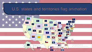 American states and territories flag animation
